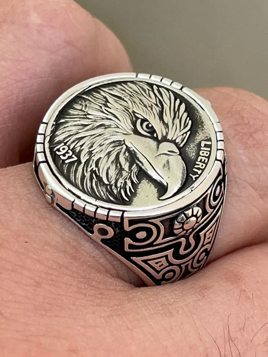 Mens sterling silver coin best sale rings