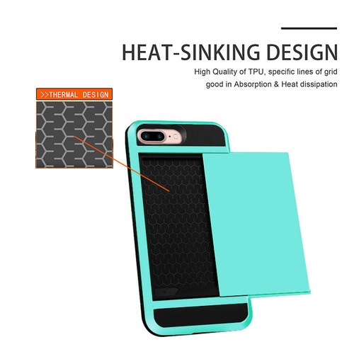 Cubierta híbrida blindada para teléfono iPhone6 Plus/6s Plus/7 Plus/8 Plus billetera ranura para tarjeta - Imagen 35 de 37