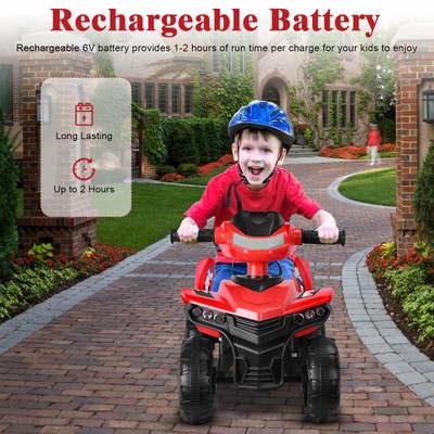 6V Kids Ride On Car, 4-Wheels Quad ATV Play Car, Toddler Electric Car,Dune Buggy