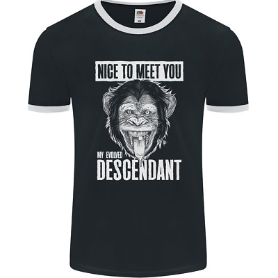 Chimp Evolved Descendant lustiges Affe Affe Herren Ringer T-Shirt FotL