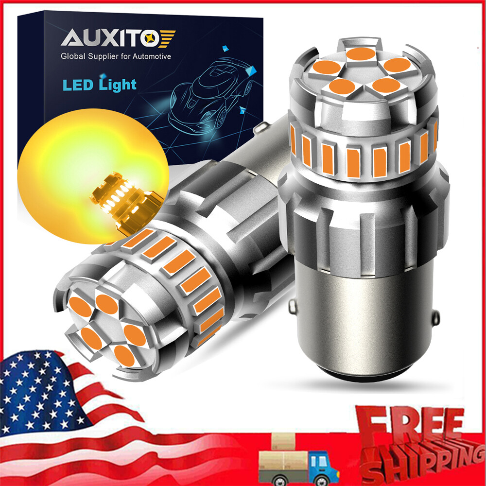 AUXITO 1156 7506 Amber Yellow LED Signal Turn Parking Indicator Light Bulbs 2PC
