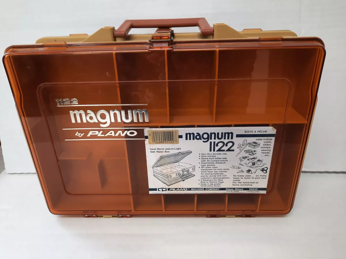 Vintage Double Sided Plano Magnum Portable Tackle Box Fishing Organizer  1122 USA