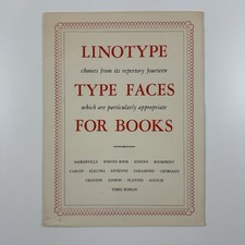 Type specimen broadsheet | Linotype Type Faces for Books | Undated