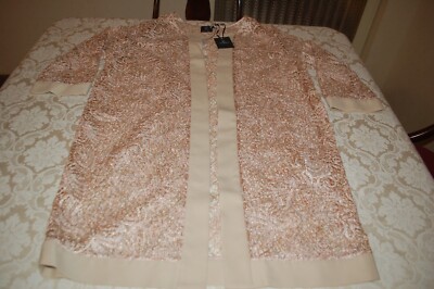 CristinaEffe, Ceremonial Dustdress Overcoat, Beige and Gold, Size 46, New