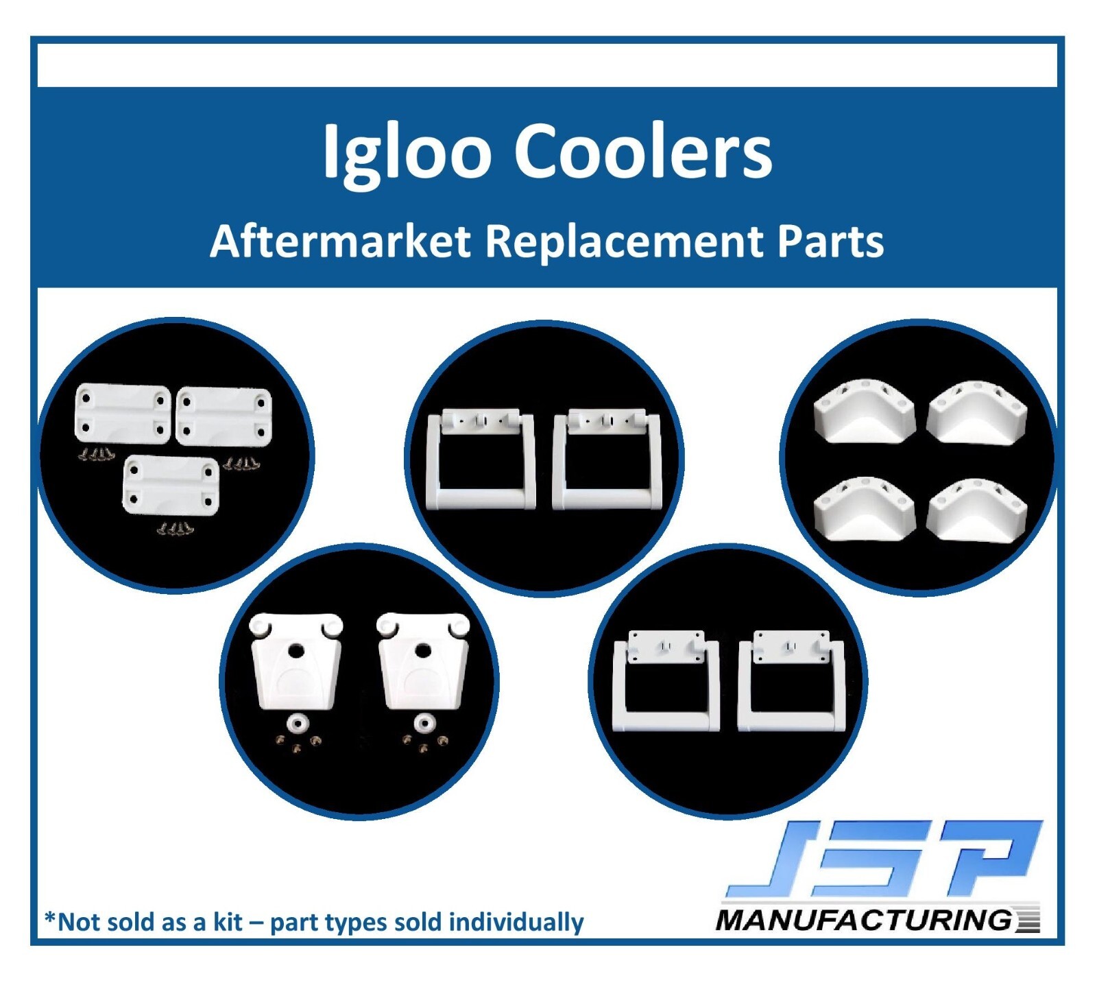 Igloo Cooler Aftermarket Replacement Parts Hinges, Latches, 2 or 4 Hole