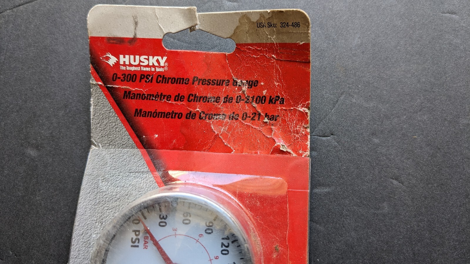 Husky 0-300 Psi 324486 Chrome Pressure Gauge