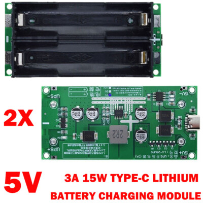 2Pack Type-C 5V 3A 18650 Li Battery Charging Module UPS Power Supply Modules HOT