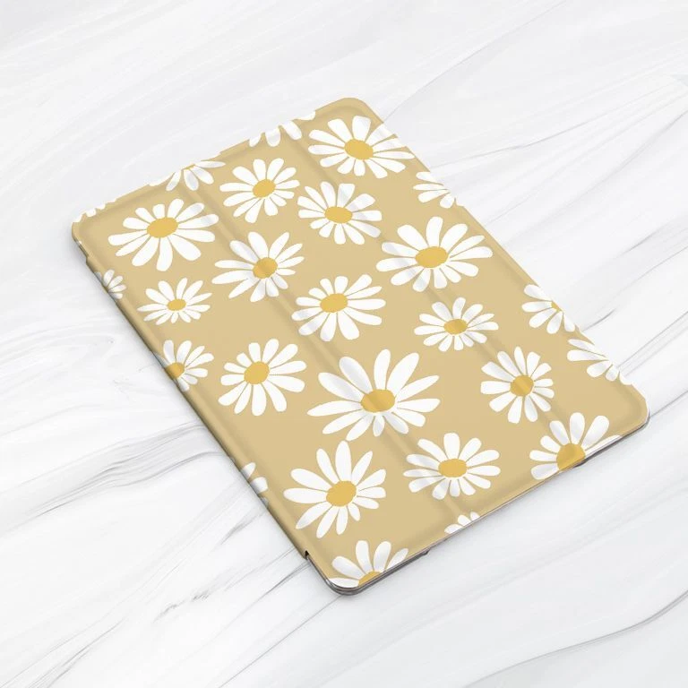 Light Brown Daisies Flowers Case For iPad 10.2 Air 3 4 5 Pro 9.7 11 12.9 Mini - Image 3 of 4