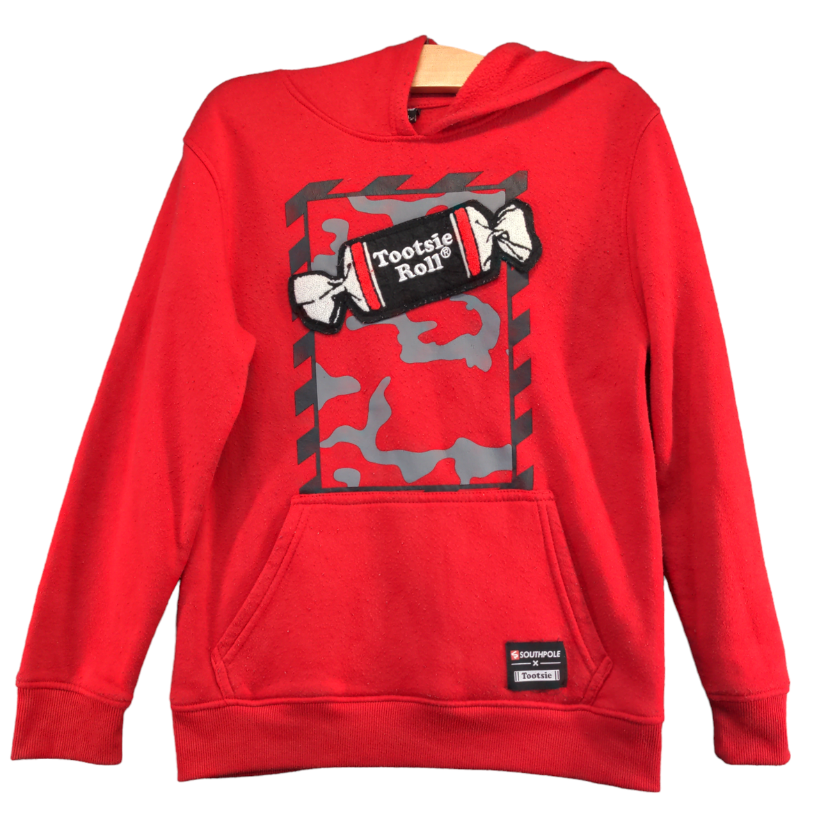 Southpole Boy's Tootsie Roll Hoodie Sweatshirt Red Large Long