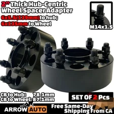2x 2" 6x5.5 Hub Centric Adapter Spacer Fit Latest Ram1500/TitanXD W Ford Rim