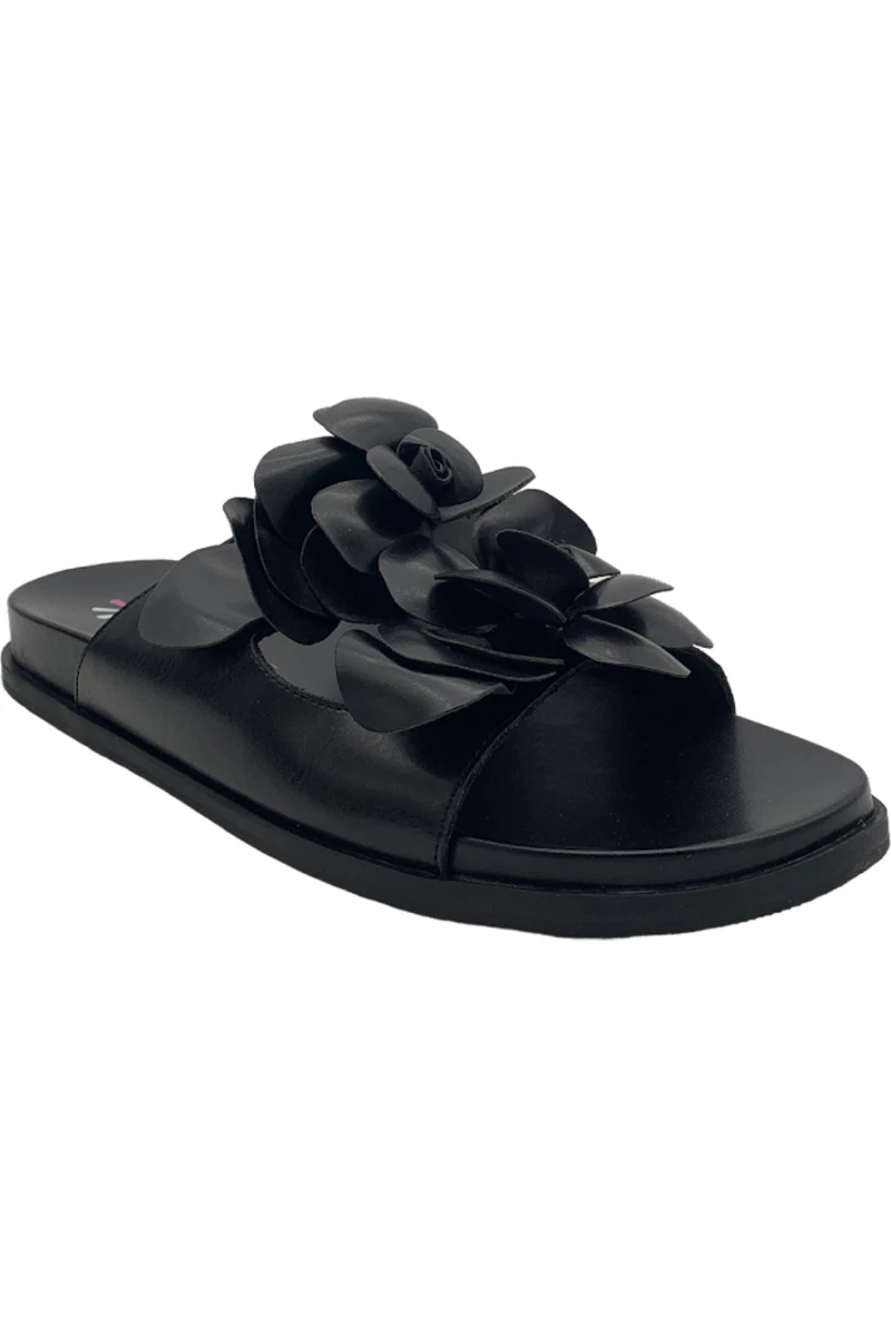 Sandales Isaac Mizrahi LIVE FIONA Pour Femme - Pointure 7.5, Largeur W, Noir Cuir
