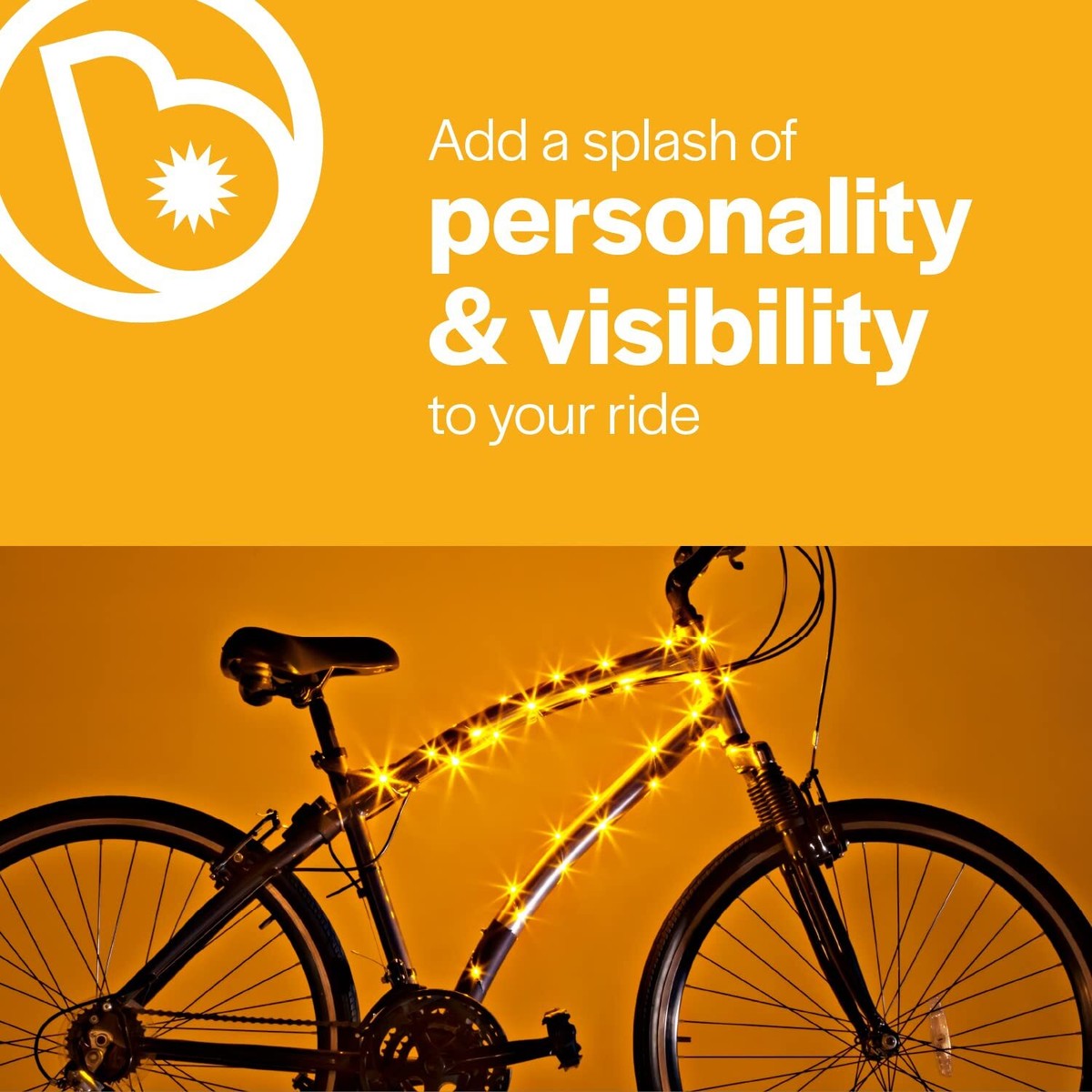 Brightz - CosmicBrightz LED Bike Frame Rope Light, 6.5 ft