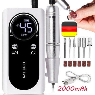 Elektrische Nagelfräser 45000 U/min Nagelfeile Maniküre Profi Pediküre Set Bits