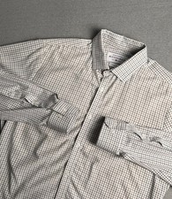 Mizzen  Main Shirt Men's XL Leeward Button Up Trim Fit Check Plaid Performance
