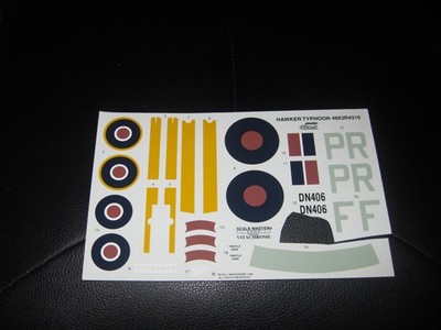 Hawker Typhoon decal sheet from a 1/32 scale Revell-Monogram kit