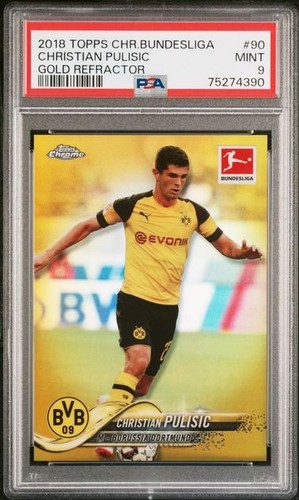 Christian Pulisic [Gold Refractor] #90 2018 Topps Chrome Bundesliga card