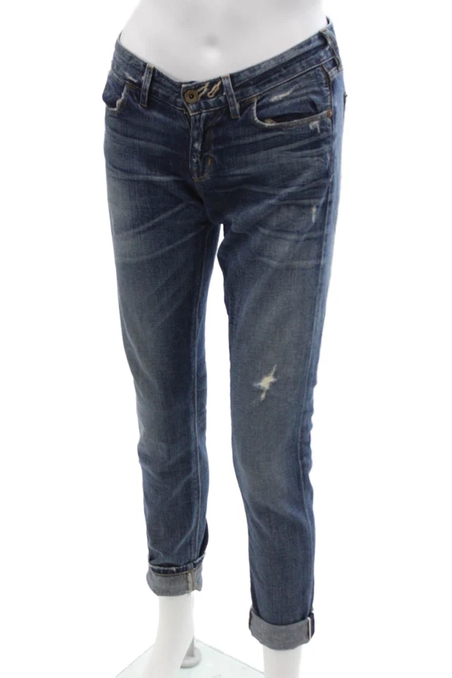 Pantalones de mezclilla de algodón de tiro bajo Madewell para mujer azules talla 24 Foto 2 de 4