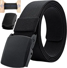 Men's Adjustable Tactical Belt, TSA Approved Metal-Free Elastic Stretch Belt