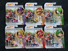 *SPEDIZIONE GRATUITA* 6-PZ BABY LUIGI WALUIGI BOWSER PEACH Super Mario Kart Hot Wheels