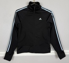 Vintage Early 2000s Y2K Adidas Baby Blue Full Zip Track Workout Jacket Sz Small