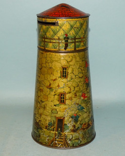 LIGHTHOUSE BISCUIT TIN/BANK W. DINSMORE & SON ENGLAND