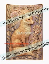 Fox Woodland Tapestry 3D Effect Nature Art banner decor 59X82 in