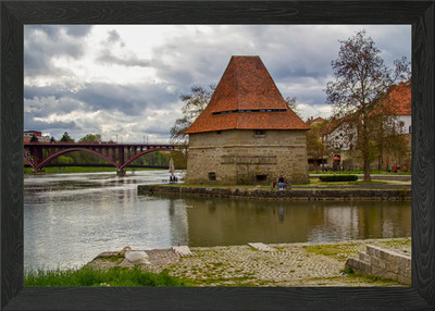 Maribor, Slowenien: Wasserturm und gerahmtes Wandbild Poster Leinwanddruck Bild