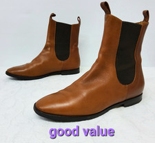 Hobbs Womens Chelsea Boots UK Size 5 (38) Dark Tan Colour Leather