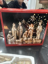 North Pole 11 Piece Nativity Seen NEW Never Used Ceramic JCP Home