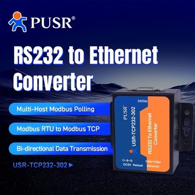 PUSR RS232 to Ethernet Modbus RTU to TCP  Modbus Gateway USR-TCP232-302