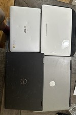 Dell Latitude Asus Chromebook Laptop Lot Of 4 With Chargers And Batteries