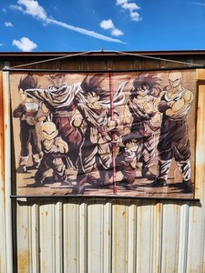 Vintage 1990s Dragon Ball Z 45"x30" Large Wall Scroll Goku Vegeta Piccolo Anime