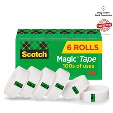 Clear Invisible Tape - 6 Rolls for Arts Crafts, School Supplies Office Needs