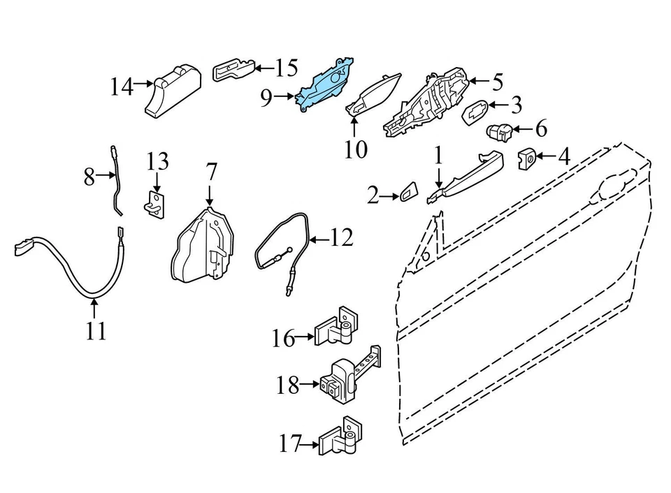 BMW M235I 2014-2016 - Manija de puerta interior delantera derecha / liberación 7240412 Foto 3 de 4