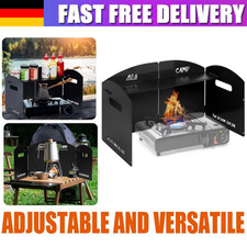 4 Platten Windschutz Faltbarer Alu-Windschutz für Gaskocher Camping Kocher DE