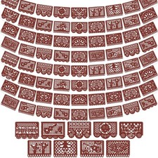 60ft Mexican Fiesta Banner - 4 Pack Papel Picado Garland for Cinco de Mayo, Dia