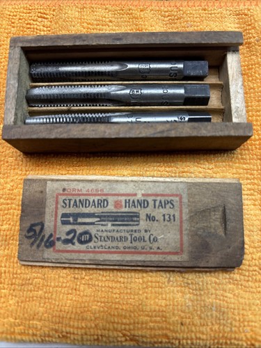 Standard Tool Co 5/16x20 No 131 Taps In Original Wooden Box Used