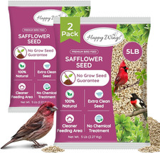 Happy Wings Safflower Seeds Wild Bird Food - 5 Pounds I Combo Pack of 2 No Grow