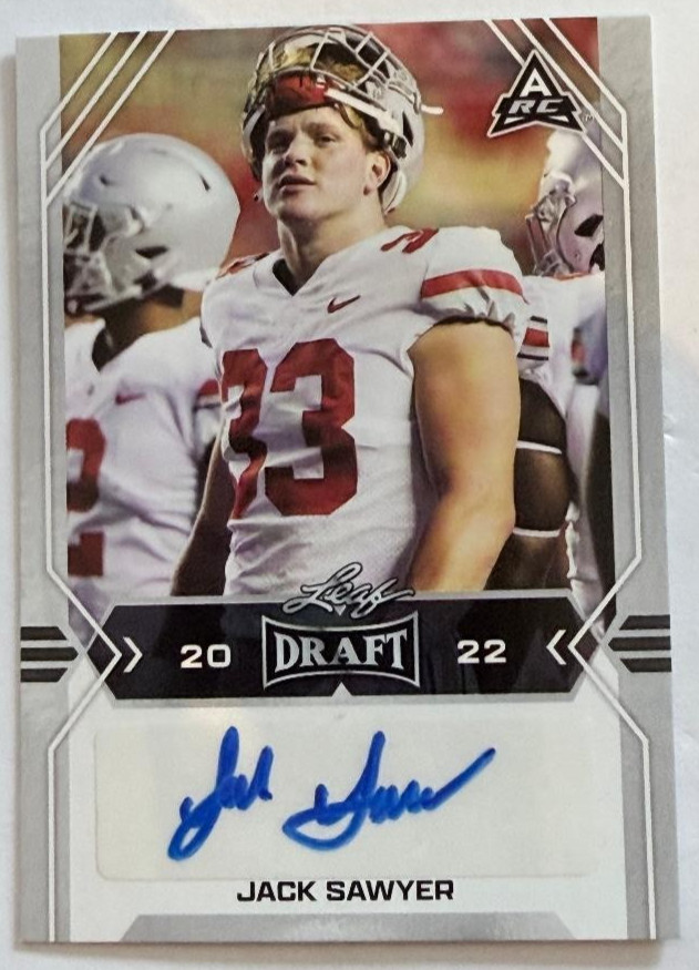 2022 Leaf Draft & Prospects Autographs White  Jack Sawyer  #BA - JS2