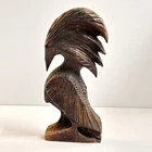Vintage New Caledonia Kagu Cagou Bird Hand Carved Wooden Sculpture Folk Art 21cm