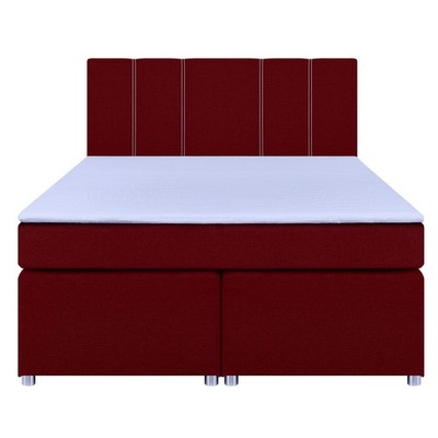 Boxspringbett - rot - H3 - Bonell-Federkern - 140x200 cm Doppelbett Polsterbett