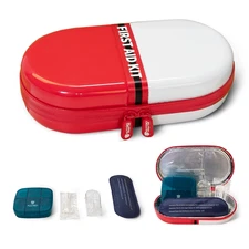 Diabetic Supply Cooler Case with Ice Bag Dispenser and Pill Box for Travel
