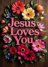 Jesus Flower Diamond Art Kits for Adults, 5D Diamond Painting Kits for Adults