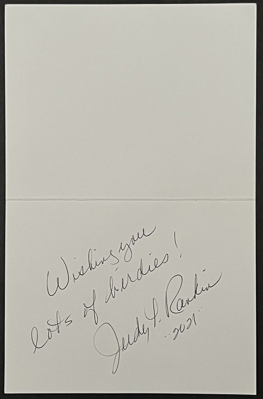 LPGA Judy Rankin Hand Signed Greeting Card Hall of Fame Autographed