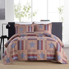 Visimisi Cotton Bedding Quilt Sets Reversible Patchwork Coverlet Sets All