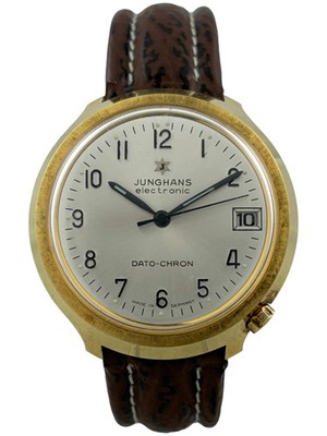Herrenarmbanduhr Junghans electronic Dato-Chron mit Turtle-Gehäuse, funktioniert