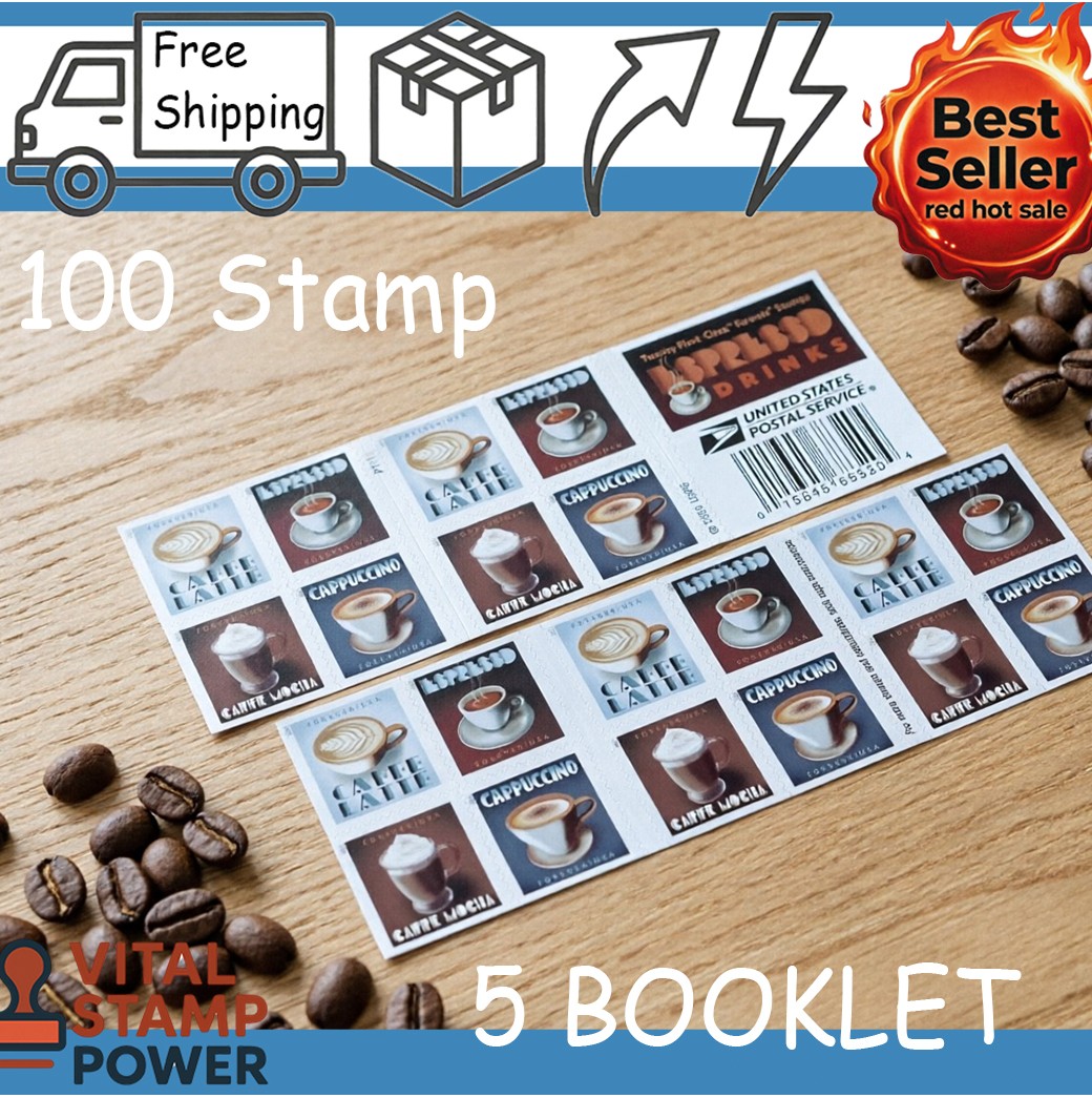 US Scott #5569-5572 Espresso Drinks – 5 Panes of 20 MNH (100 Stamps Total)