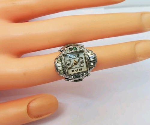 Vintage TENENS Ring Watch Stretch Band Untested (73)