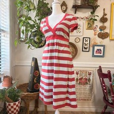 Vintage Y2K Aeropostale Stripped Babydoll V-neck Short Sleeve Shirt Dress Small