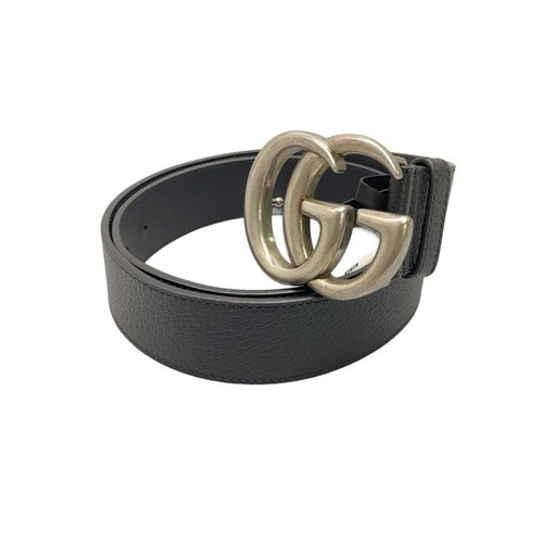 GUCCI Belt - GG Marmont Leather, Black, Solid Color, Men's